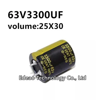 2db/sok 63V 3300UF 63V3300UF 3300UF63V mennyiség: 25X30 mm-es audio erősítő inverter alumínium elektrolit kondenzátor