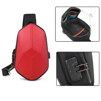Aliencross Férfi Parittya Csomag Anti Theft Mellkasi Táska, USB-Töltés Kors Csomag Vízálló Iskola Rövid Út Messenger Bags