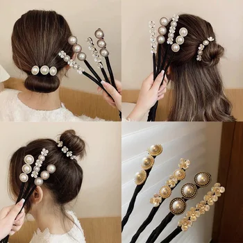 Évjárat Elegáns Virág Zsemle Készítő Koreai Lusta Haját Befonni Tartozékok Stílus, Haj Stílus Hajtű Haját Befonni Braider Hairgrip